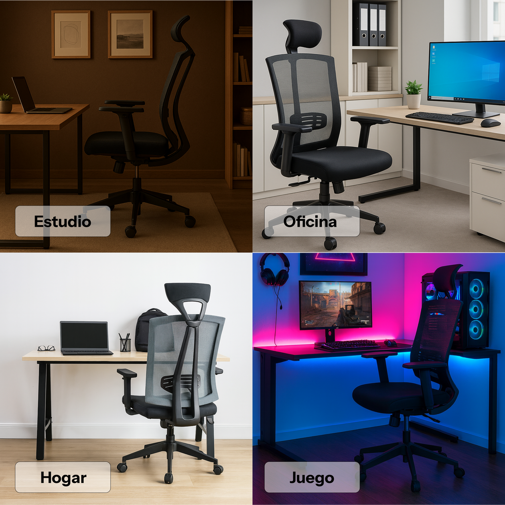 Silla De Oficina Ergonómica Pro Apoya Cabeza