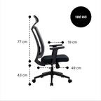 Silla De Oficina Ergonómica Pro Apoya Cabeza