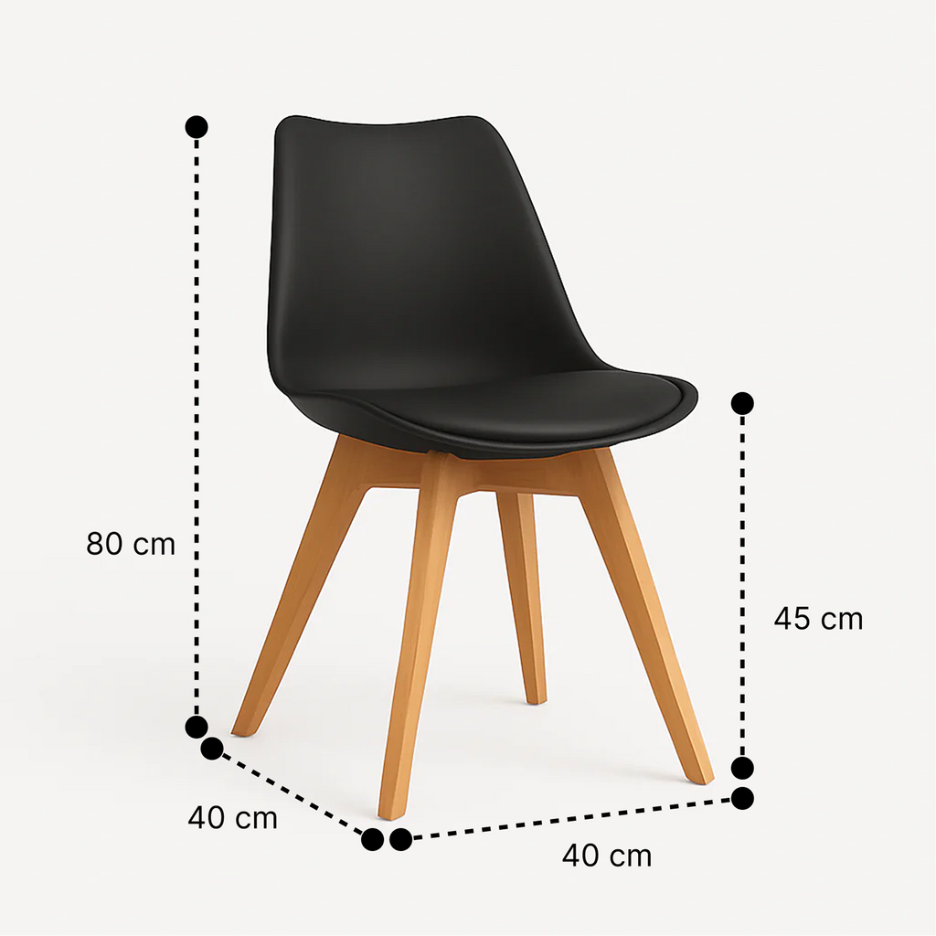 Silla Tulip Negra| Diseño Moderno y Confort para tu Hogar