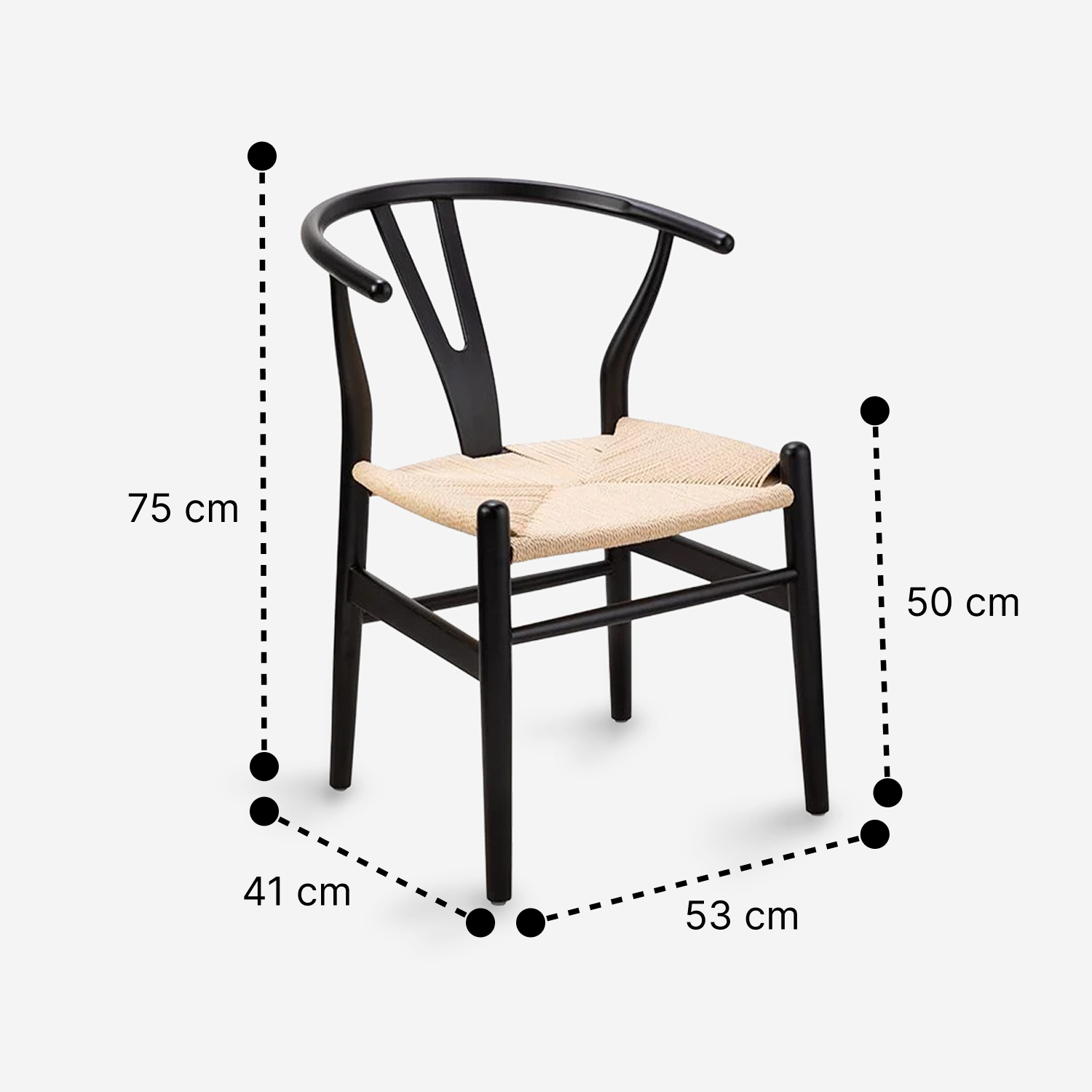 Silla Wishbone Madera Negro