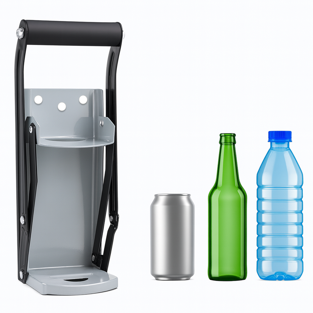 Aplasta Latas con Agarre Suave | Compacto, Resistente y Seguro