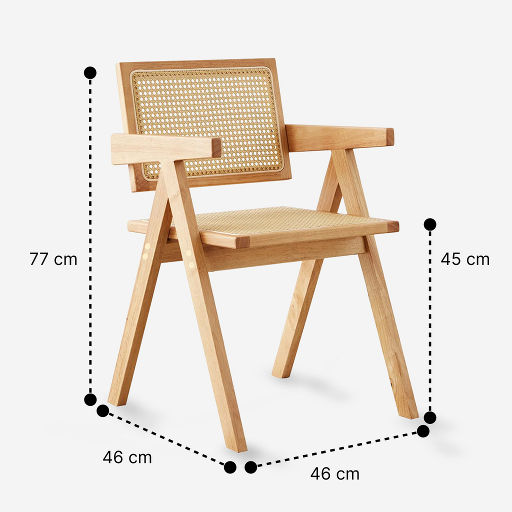 Pack 4 Sillas Chandigarh Madera Natural medidasmedidas