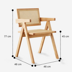 Pack 4 Sillas Chandigarh Madera Natural medidasmedidas