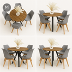 Comedor Beni Aura | Sillas Color Gris
