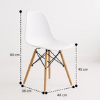 Silla Eames Blanca de Polipropileno | Diseño Icónico y Confort Ergonómico