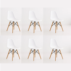 Pack 6 Sillas Eames Blancas de Polipropileno | Diseño Icónico, Estilo Moderno