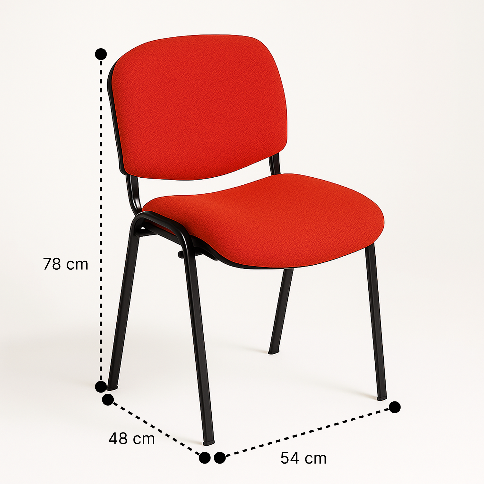 Silla ISO Meeting Roja | Resistente, Cómoda y Ideal para Oficinas, Salas de Reuniones y Eventos