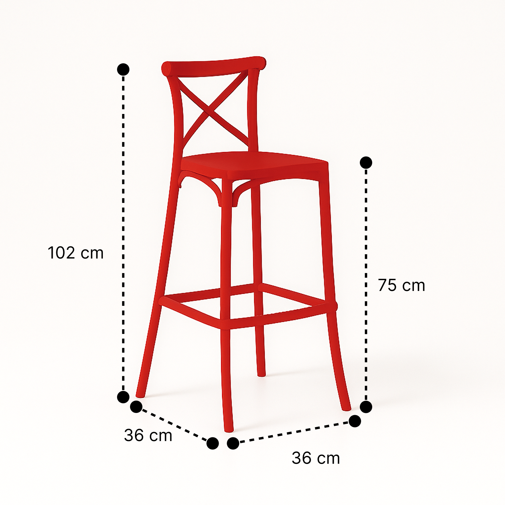 Taburetes Danubio Unicolor | Diseño Industrial en Polipropileno