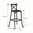 Pack 2 Taburetes Danubio Negro| Diseño Industrial en Polipropileno