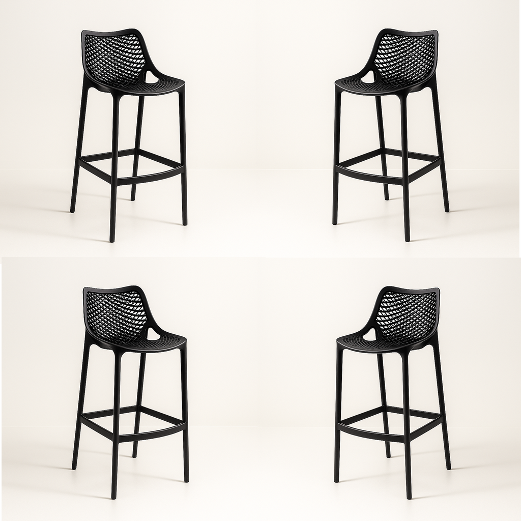 Pack 4 Taburetes Air Berlin | Polipropileno con Protección UV | Ideal para Terrazas