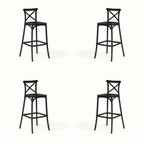 Pack 4 Taburetes Danubio Negro | Diseño Industrial en Polipropileno