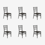 Pack 6 Sillas Chiavari Negra de Polipropileno | Resistente, Apilable y Liviana (Copia)