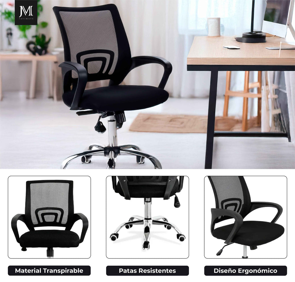 Silla Oficina Ergonomica Basic, Negra