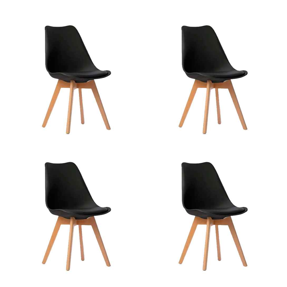 Pack 4 Sillas Tulip Negras | Diseño Moderno y Comodidad Garantizada