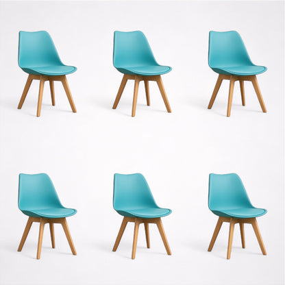 Pack 6 Sillas Tulip Turquesa