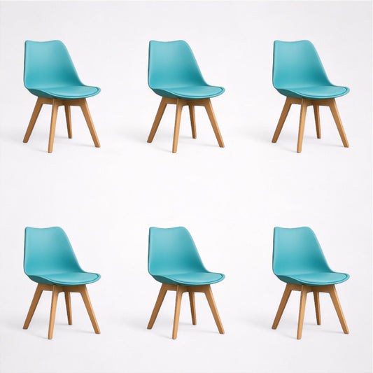 Pack 6 Sillas Tulip Turquesa