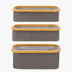 Estante Organizador Plegable 3 Niveles | Cestas de Tela Gris