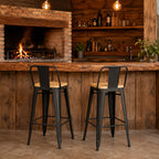 Pack 2 Taburetes Tolix | Asiento de Madera Negro