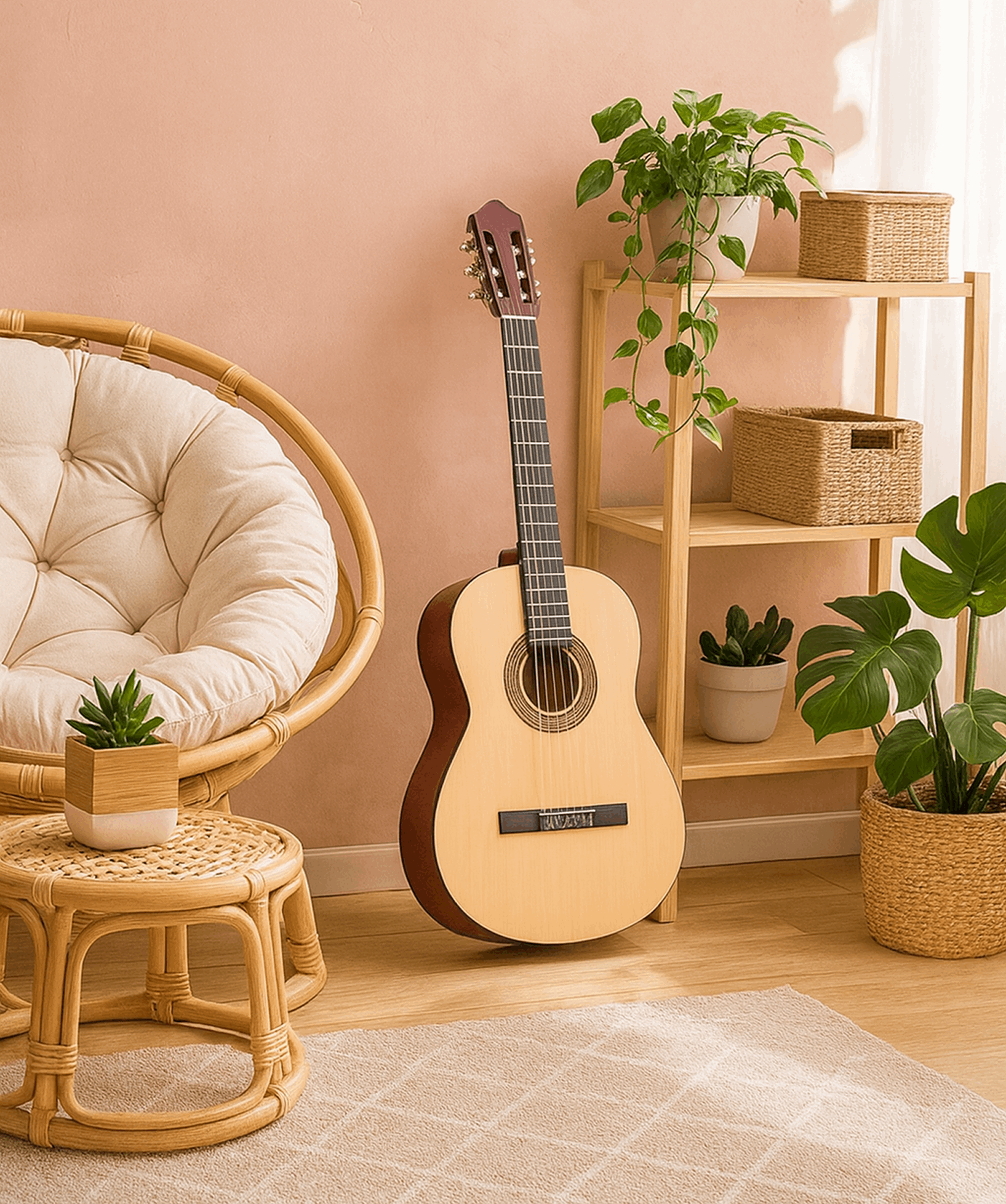 Guitarra Acústica con Accesorios | 39" Clásica Madera
