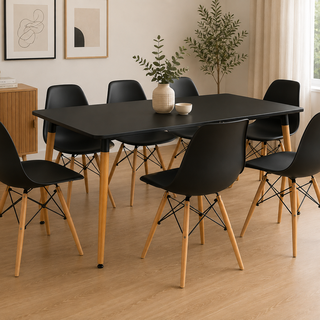 Mesa Eames Rectangular Claisca Negro