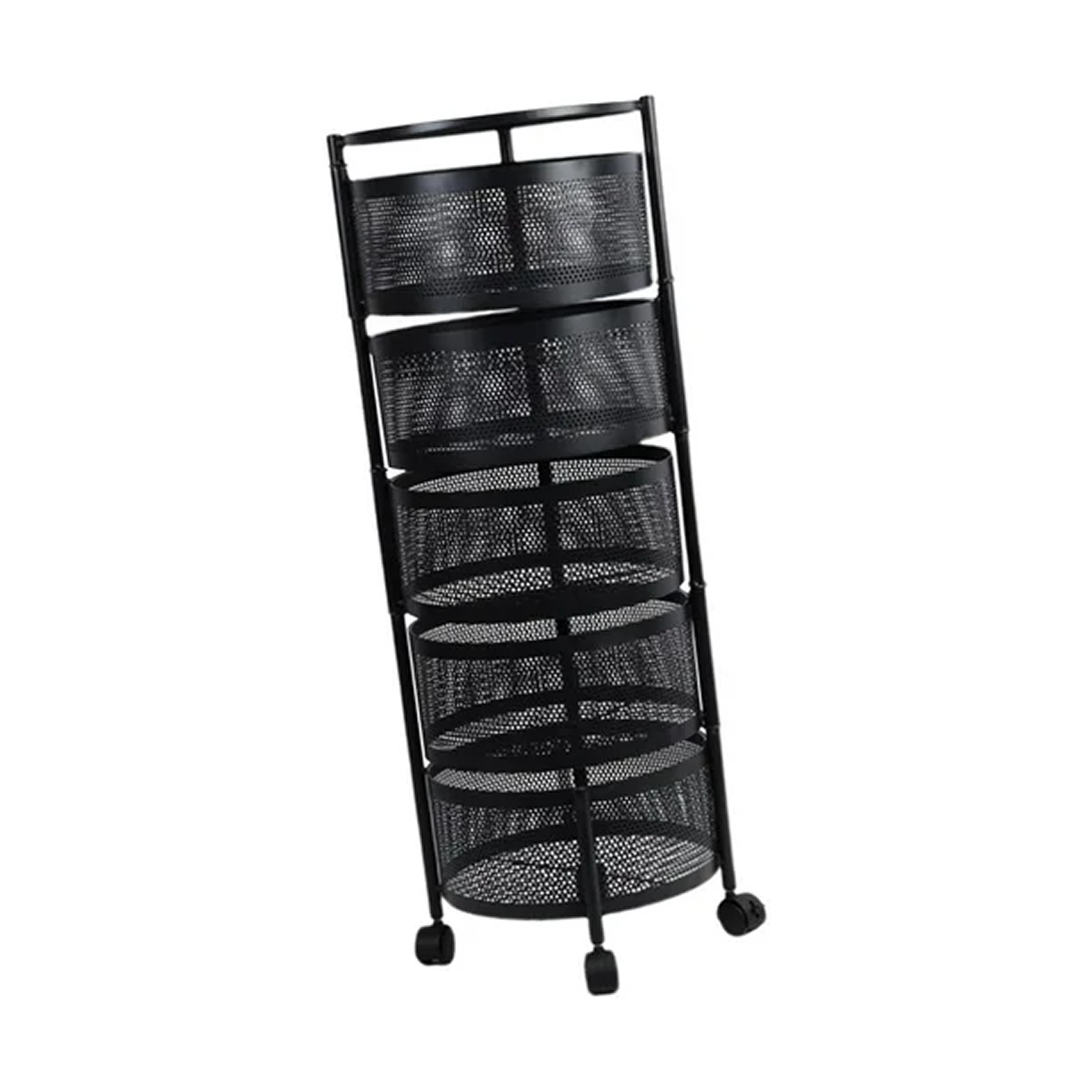 Frutero de 5 Niveles con Ruedas | Organizador Metálico Negro