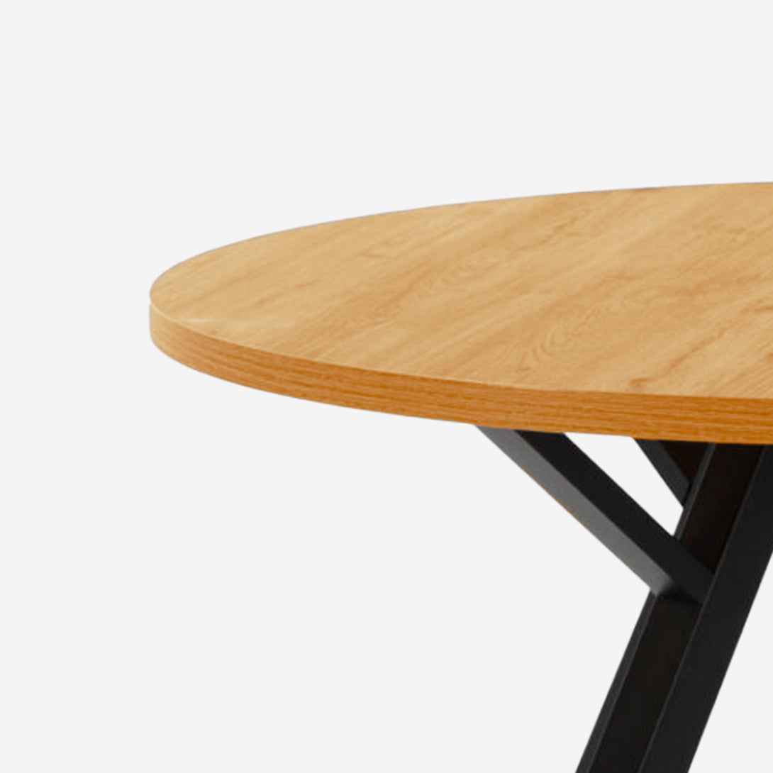 Mesa Redonda Beni | Diseño Contemporáneo con Madera Olmo y Patas Metálicas