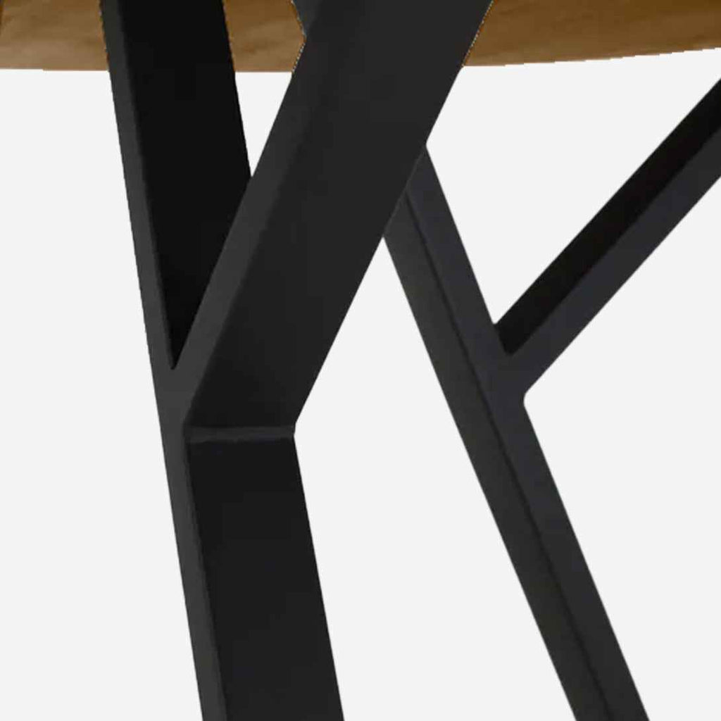 Mesa Redonda Beni | Diseño Contemporáneo con Madera Olmo y Patas Metálicas