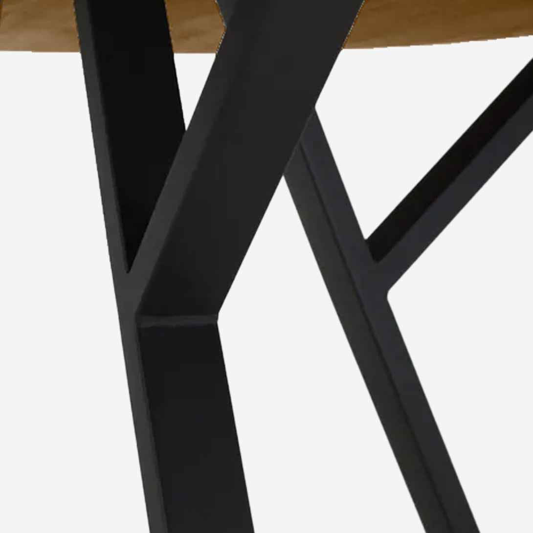 Mesa Redonda Beni | Diseño Contemporáneo con Madera Olmo y Patas Metálicas