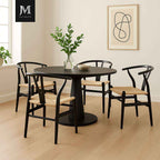 Pack 4 Sillas Wishbone Negras | Diseño Elegante y Ligero