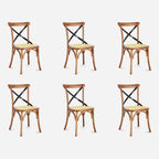 Pack 6 Sillas Crossback | Diseño Rústico y Elegante