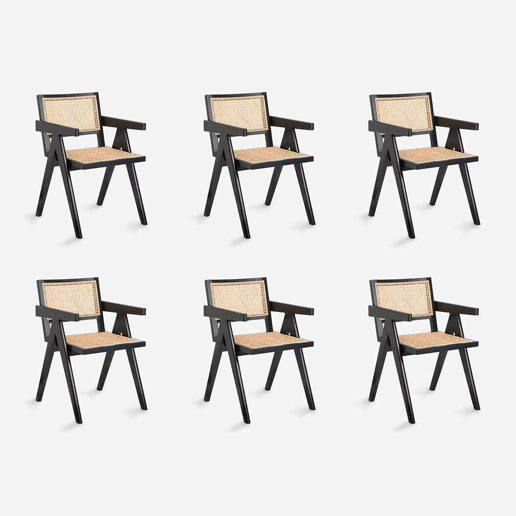 Pack 6 Sillas Chandigarh Negras | Diseño y Confort