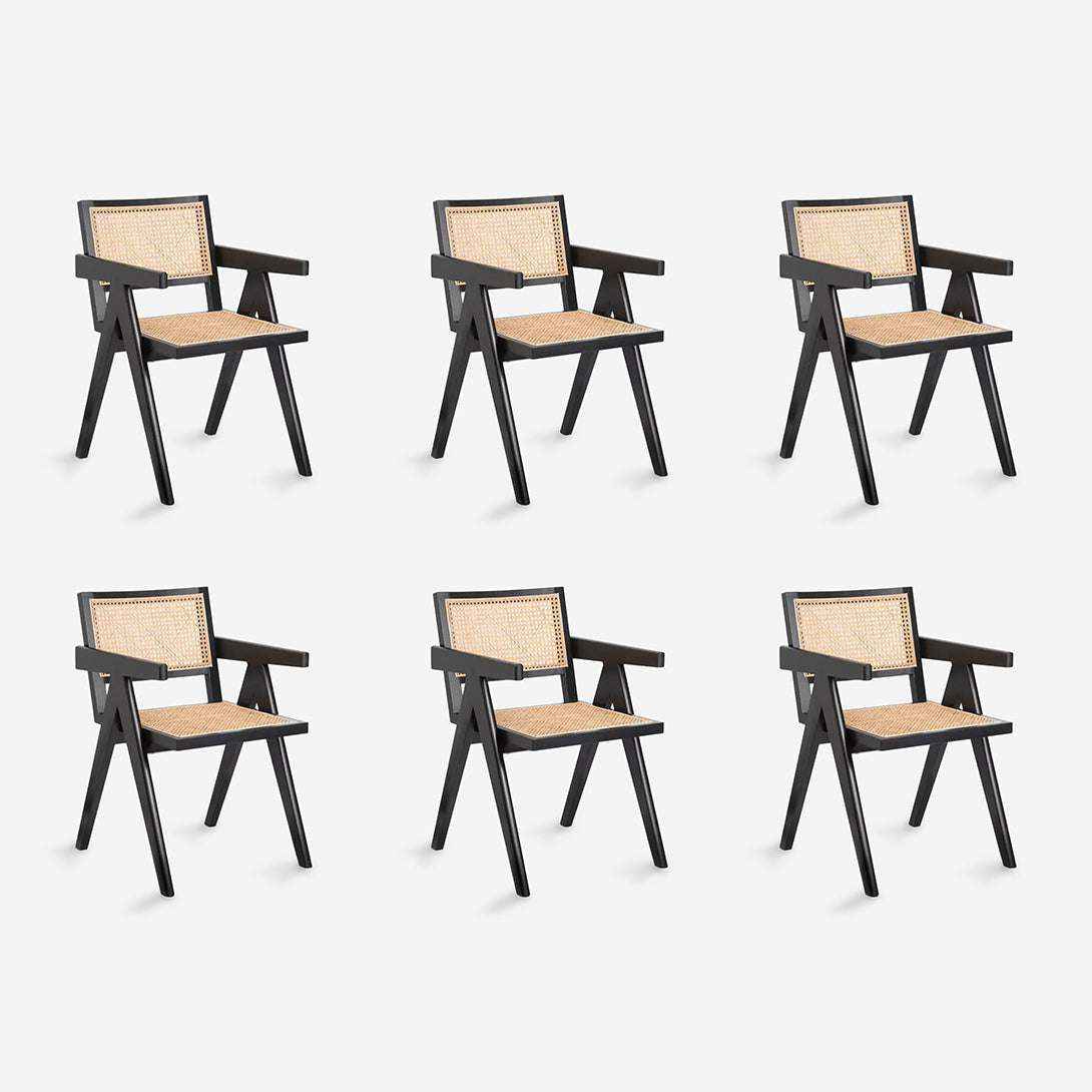 Pack 6 Sillas Chandigarh Negras | Diseño y Confort