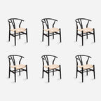 Pack 6 Sillas Wishbone Negras | Diseño Nórdico Elegante