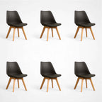 Pack 6 Sillas Tulip Negro | Diseño Moderno y Confort para tu Hogar