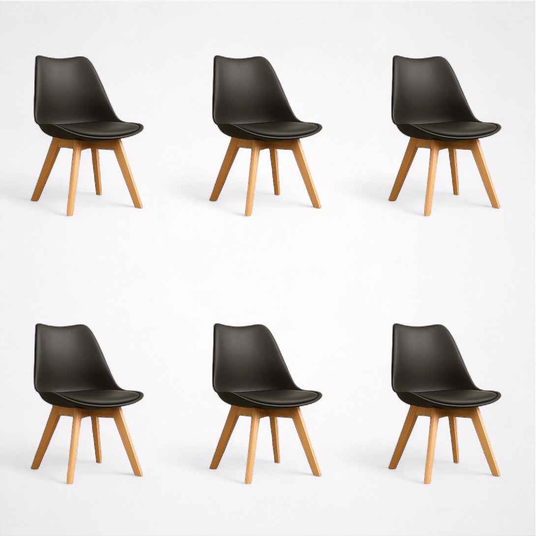 Pack 6 Sillas Tulip Negro | Diseño Moderno y Confort para tu Hogar